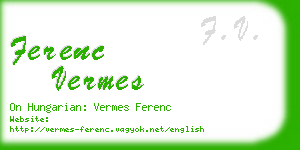 ferenc vermes business card